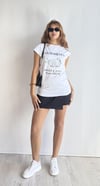 Kadın Bisiklet Yaka Baskılı Kısa Kollu Oversize Beyaz Tişört -T-shirt-Tf The Fancy For You-8412-2-Kadın Bisiklet Yaka Baskılı Kısa Kollu Oversize Beyaz Tişört 