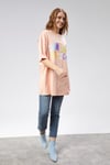 Kadın Bisiklet Yaka Baskılı Kısa Kollu Oversize Pudra Tişört -T-shirt-Tf The Fancy For You-7733-4-Kadın Bisiklet Yaka Baskılı Kısa Kollu Oversize Pudra Tişört 