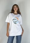 Kadın Bisiklet Yaka Baskılı Kısa Kollu Oversize Tişört -T-shirt-Tf The Fancy For You-116- Kadın Bisiklet Yaka Baskı Detaylı Oversize Tişört