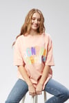 Kadın Bisiklet Yaka Baskılı Kısa Kollu Oversize Pudra Tişört -T-shirt-Tf The Fancy For You-7733-4-Kadın Bisiklet Yaka Baskılı Kısa Kollu Oversize Pudra Tişört 