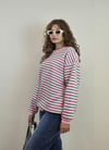 Kadın Bisiklet Yaka Çizgili Uzun Kol Oversize Sweatshirt -Sweatshirt-Tf The Fancy For You-9981-2-Kadın Çizgili Sweatshırt