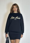 Kadın Bisiklet Yaka Nakış Baskılı Uzun Kollu Oversize Siyah Sweatshirt-Sweatshirt-Tf The Fancy For You-9892-1-Kadın Bisiklet Yaka Nakış Baskılı Uzun Kollu Oversize Siyah Sweatshirt