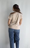 Kadın Bisiklet Yaka Omuz Dekolteli Yırtık Detaylı Basic Bej Tişört-T-shirt-Tf The Fancy For You-6249-4-Kadın Bisiklet Yaka Omuz Dekolteli Yırtık Detaylı Basic Bej Tişört