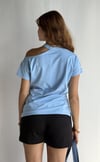 Kadın Bisiklet Yaka Omuz Dekolteli Yırtık Detaylı Basic Mavi Tişört-T-shirt-Tf The Fancy For You-6249-5-Kadın Bisiklet Yaka Omuz Dekolteli Yırtık Detaylı Basic Mavi Tişört