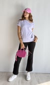 Kadın Bisiklet Yaka Omuz Dekolteli Yırtık Detaylı Basic Lila Tişört-T-shirt-Tf The Fancy For You-6249-1-Kadın Bisiklet Yaka Omuz Dekolteli Yırtık Detaylı Basic Lila Tişört