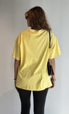 Kadın Bisiklet Yaka Pamuklu Oversize Düz Basic Sarı Tişört -T-shirt-Tf The Fancy For You-9449-5-Kadın Bisiklet Yaka Pamuklu Oversize Düz Basic Sarı Tişört 