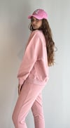 Kadın Bisiklet Yaka Uzun Kollu Bel Lastikli Oversize Pudra Eşofman Takımı -Alt Üst Takım -Tf The Fancy For You-8262takım-2-Kadın Bisiklet Yaka Uzun Kollu Bel Lastikli Oversize Pudra Eşofman Takımı 