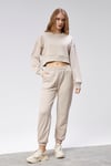 Kadın Bisiklet Yaka Uzun Kollu Crop Top Sweatshirt Eşofman Takımı -YENİ GELENLER-Tf The Fancy For You-9120-Kadın Bisiklet Yaka %100 Pamuklu Standart Kalıp Özel Dikim Crop Eşofman Takımı