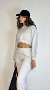 Kadın Bisiklet Yaka Uzun Kollu Crop Top Sweatshirt Gri Eşofman Takımı-Alt Üst Takım -Tf The Fancy For You-9120-2-Kadın Bisiklet Yaka Uzun Kollu Crop Top Sweatshirt Gri Eşofman Takımı