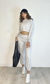 Kadın Bisiklet Yaka Uzun Kollu Crop Top Sweatshirt Gri Eşofman Takımı-Alt Üst Takım -Tf The Fancy For You-9120-2-Kadın Bisiklet Yaka Uzun Kollu Crop Top Sweatshirt Gri Eşofman Takımı