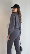 Kadın Bisiklet Yaka Uzun Kollu Crop Top Sweatshirt Lacivert Eşofman Takımı-Alt Üst Takım -Tf The Fancy For You-9120-3-Kadın Bisiklet Yaka Uzun Kollu Crop Top Sweatshirt Lacivert Eşofman Takımı