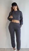 Kadın Bisiklet Yaka Uzun Kollu Crop Top Sweatshirt Lacivert Eşofman Takımı-Alt Üst Takım -Tf The Fancy For You-9120-3-Kadın Bisiklet Yaka Uzun Kollu Crop Top Sweatshirt Lacivert Eşofman Takımı