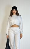 Kadın Bisiklet Yaka Uzun Kollu Crop Top Sweatshirt Gri Eşofman Takımı-Alt Üst Takım -Tf The Fancy For You-9120-2-Kadın Bisiklet Yaka Uzun Kollu Crop Top Sweatshirt Gri Eşofman Takımı