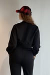 Kadın Bisiklet Yaka Uzun Kollu Crop Top Sweatshirt Siyah Eşofman Takımı-Alt Üst Takım -Tf The Fancy For You-9120-4-Kadın Bisiklet Yaka Uzun Kollu Crop Top Sweatshirt Siyah Eşofman Takımı