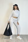 Kadın Bisiklet Yaka Uzun Kollu Crop Top Sweatshirt Gri Eşofman Takımı-Alt Üst Takım -Tf The Fancy For You-9120-2-Kadın Bisiklet Yaka Uzun Kollu Crop Top Sweatshirt Gri Eşofman Takımı