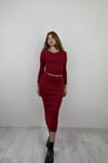 Kadın Bisiklet Yaka Uzun Kollu Maxi Boy Düz Kırmızı Elbise-Elbise-Tf The Fancy For You-1430yenielbise-6-Kadın Bisiklet Yaka Uzun Kollu Maxi Boy Düz Kırmızı Elbise