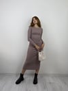 Kadın Bisiklet Yaka Uzun Kollu Maxi Boy Düz Gül Kurusu Elbise-Elbise-Tf The Fancy For You-1430yenielbise-3-Bisiklet Yaka Uzun Kollu Maxi Boy Düz Gül Kurusu Elbise