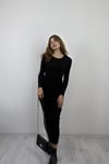 Kadın Bisiklet Yaka Uzun Kollu Maxi Boy Düz Siyah Elbise-Elbise-Tf The Fancy For You-1430yenielbise-1-Bisiklet Yaka Uzun Kollu Maxi Boy Düz Siyah Elbise