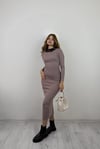 Kadın Bisiklet Yaka Uzun Kollu Maxi Boy Düz Gül Kurusu Elbise-Elbise-Tf The Fancy For You-1430yenielbise-3-Bisiklet Yaka Uzun Kollu Maxi Boy Düz Gül Kurusu Elbise