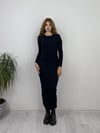 Kadın Bisiklet Yaka Uzun Kollu Maxi Boy Düz Lacivert Elbise-Elbise-Tf The Fancy For You-1430yenielbise-8-Kadın Bisiklet Yaka Uzun Kollu Maxi Boy Düz Lacivert Elbise