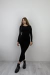 Kadın Bisiklet Yaka Uzun Kollu Maxi Boy Düz Siyah Elbise-Elbise-Tf The Fancy For You-1430yenielbise-1-Bisiklet Yaka Uzun Kollu Maxi Boy Düz Siyah Elbise
