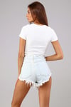 Kadın Bisiklet Yaka Vücuda Oturan Fitilli Esnek Beyaz Crop Top Tişört-T-shirt-Tf The Fancy For You-cropkskrse-5-Kadın Bisiklet Yaka Vücuda Oturan Fitilli Esnek Beyaz Crop Top Tişört