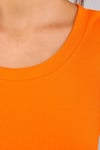 Kadın Bisiklet Yaka Vücuda Oturan Fitilli Esnek Oranj Crop Top Tişört-T-shirt-Tf The Fancy For You-cropkskrse-1-Kadın Bisiklet Yaka Vücuda Oturan Fitilli Esnek Oranj Crop Top Tişört
