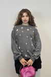 Kadın Bisiklet Yaka Yırtık Detaylı Oversize Uzun Kollu Antrasit Sweatshirt -Sweatshirt-Tf The Fancy For You-deliklisweat1-2-Kadın Bisiklet Yaka Yırtık Detaylı Oversize Uzun Kollu Gri Sweatshirt 