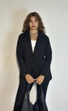 Kadın Cep Detaylı Düğmeli Oversize Blazer Siyah Ceket -Ceket-Tf The Fancy For You-9912-2- Kadın Blazer Ceket 