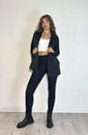 Kadın Cep Detaylı Düğmeli Oversize Blazer Siyah Ceket -Ceket-Tf The Fancy For You-9912-2- Kadın Blazer Ceket 