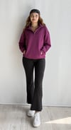Kadın Dik Yaka Yarım Fermuarlı Pamuklu Cep Detaylı Oversize Mürdüm Sweatshirt-Sweatshirt-Tf The Fancy For You-8835-5-Kadın Dik Yaka Yarım Fermuarlı Pamuklu Cep Detaylı Oversize Mürdüm Sweatshirt