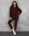Kadın Düğme Detaylı Polarlı Kalın Uzun Kollu Gömlek - Siyah-GÖMLEK-Tf The Fancy For You-8100- Kadın %100 Pamuklu İçi Polarlı Kalın Gömlek