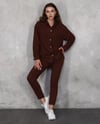 Kadın Düğme Detaylı Polarlı Kalın Uzun Kollu Gömlek - Siyah-GÖMLEK-Tf The Fancy For You-8100- Kadın %100 Pamuklu İçi Polarlı Kalın Gömlek