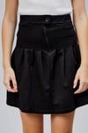 Kadın Fermuarlı Pileli Yüksek Bel Siyah Mini Etek-Etek-Tf The Fancy For You-8433-