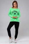 Kadın Geniş Yaka Baskılı Uzun Kol Oversize Bel Lastikli Neon Yeşil Eşofman Takımı-Alt Üst Takım -Tf The Fancy For You-8032-6-Kadın Geniş Yaka Baskılı Uzun Kol Oversize Bel Lastikli Neon Yeşil Eşofman Takımı