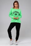 Kadın Geniş Yaka Baskılı Uzun Kol Oversize Bel Lastikli Neon Yeşil Eşofman Takımı-Alt Üst Takım -Tf The Fancy For You-8032-6-Kadın Geniş Yaka Baskılı Uzun Kol Oversize Bel Lastikli Neon Yeşil Eşofman Takımı