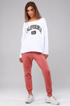 Kadın Geniş Yaka Baskılı Uzun Kol Oversize Bel Lastikli Nar Çiçeği Eşofman Takımı-Alt Üst Takım -Tf The Fancy For You-8032-1-Kadın Geniş Yaka Baskılı Uzun Kol Oversize Bel Lastikli Nar Çiçeği Eşofman Takımı