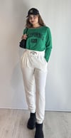 Kadın Geniş Yaka Baskılı Uzun Kol Oversize Bel Lastikli Yeşil-Beyaz Eşofman Takımı-Alt Üst Takım -Tf The Fancy For You-8032-2-Kadın Geniş Yaka Baskılı Uzun Kol Oversize Bel Lastikli Yeşil-Beyaz Eşofman Takımı