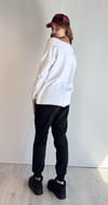 Kadın Geniş Yaka Baskılı Uzun Kol Oversize Bel Lastikli Siyah-Beyaz Eşofman Takımı-Alt Üst Takım -Tf The Fancy For You-8032-7-Kadın Geniş Yaka Baskılı Uzun Kol Oversize Bel Lastikli Siyah-Beyaz Eşofman Takımı