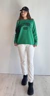Kadın Geniş Yaka Baskılı Uzun Kol Oversize Bel Lastikli Yeşil-Beyaz Eşofman Takımı-Alt Üst Takım -Tf The Fancy For You-8032-2-Kadın Geniş Yaka Baskılı Uzun Kol Oversize Bel Lastikli Yeşil-Beyaz Eşofman Takımı