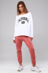 Kadın Geniş Yaka Baskılı Uzun Kol Oversize Bel Lastikli Nar Çiçeği Eşofman Takımı-Alt Üst Takım -Tf The Fancy For You-8032-1-Kadın Geniş Yaka Baskılı Uzun Kol Oversize Bel Lastikli Nar Çiçeği Eşofman Takımı