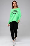 Kadın Geniş Yaka Baskılı Uzun Kol Oversize Bel Lastikli Neon Yeşil Eşofman Takımı-Alt Üst Takım -Tf The Fancy For You-8032-6-Kadın Geniş Yaka Baskılı Uzun Kol Oversize Bel Lastikli Neon Yeşil Eşofman Takımı
