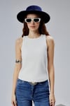 Kadın Halter Yaka Kolsuz Ekru Basic Crop Bluz-T-shirt-Tf The Fancy For You-1274-4-Kadın Halter Yaka Kolsuz Ekru Basic Crop Bluz