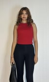 Kadın Halter Yaka Kolsuz Kırmızı Basic Crop Bluz-T-shirt-Tf The Fancy For You-1274-2-Kadın Halter Yaka Kolsuz Kırmızı Basic Crop Bluz