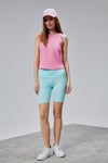Kadın Halter Yaka Kolsuz Pembe Basic Crop Bluz-T-shirt-Tf The Fancy For You-1274-5-Kadın Halter Yaka Kolsuz Pembe Basic Crop Bluz