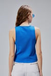 Kadın Halter Yaka Kolsuz Saks Mavisi Basic Crop Bluz-T-shirt-Tf The Fancy For You-1274-2-Kadın Halter Yaka Kolsuz Saks Mavisi Basic Crop Bluz