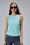 Kadın Halter Yaka Kolsuz Turkuaz Basic Crop Bluz-T-shirt-Tf The Fancy For You-1274-5-Kadın Halter Yaka Kolsuz Turkuaz Basic Crop Bluz