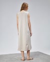 Kadın Halter Yaka Sıfır Kol Düz Oversize Midi Boy Krem Elbise-Elbise-Tf The Fancy For You-1028-2-Kadın Halter Yaka Sıfır Kol Düz Oversize Midi Boy Krem Elbise