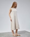 Kadın Halter Yaka Sıfır Kol Düz Oversize Midi Boy Krem Elbise-Elbise-Tf The Fancy For You-1028-2-Kadın Halter Yaka Sıfır Kol Düz Oversize Midi Boy Krem Elbise