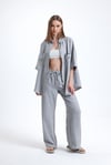 Kadın İkili Keten Gömlek Pantolon Alt Üst Takım-İkili Takım-Tf The Fancy For You-8736-
